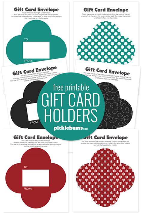 gift card printable holders.